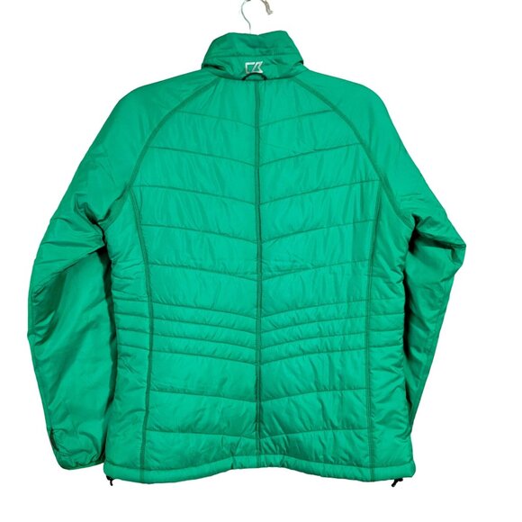 Cutter & Buck Loft Barlow Pass Green Puffer Jacket With Zippered Pockets & High - Picture 2 of 12